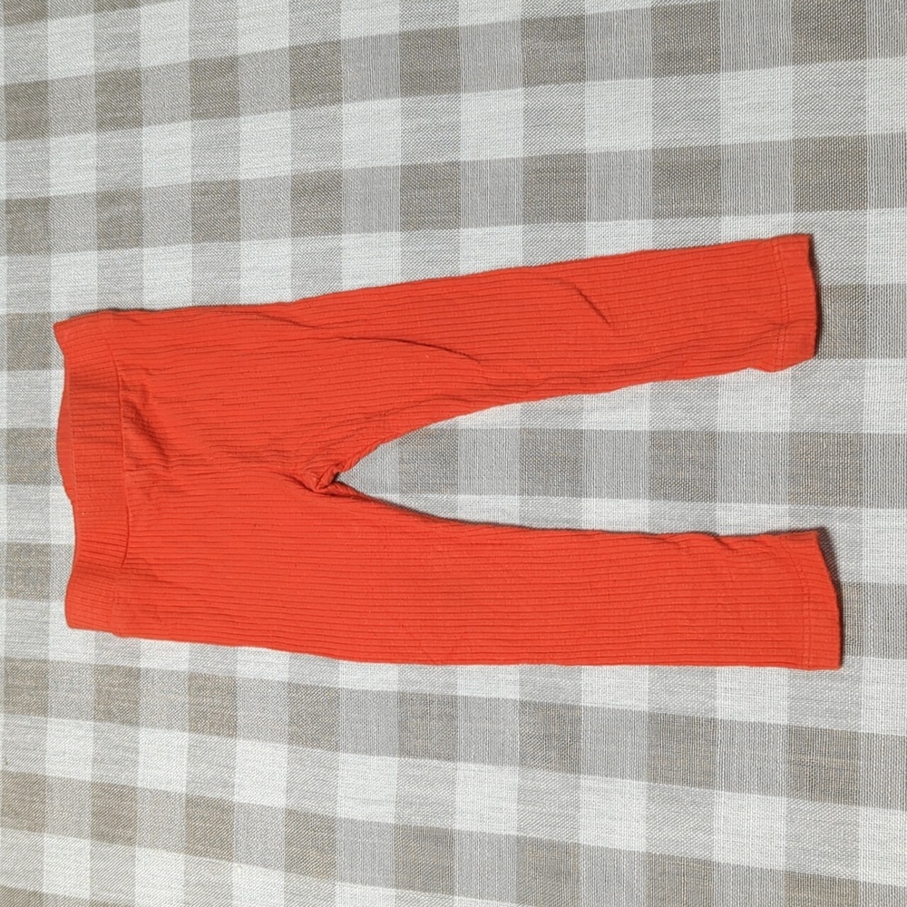 18-24M Kate Quinn Orange Red ribbed leggings